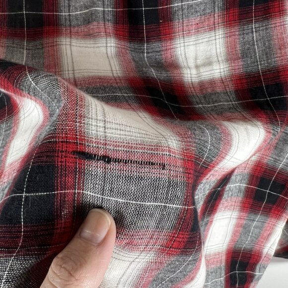 PPLA Clothing Red Checkered Top Flare‎ Sleeve Women’s Size M Boho - Picture 9 of 9